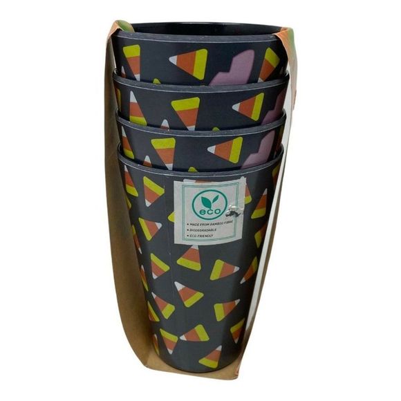 Disney Lilo & Stitch Bamboo Eco Friendly Set of 4 Halloween cups Candy Pumpkin - Picture 6 of 8